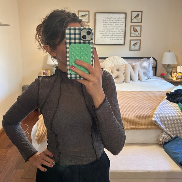 Kimchi Blue Charcoal Lace Blouse - Picture 2 of 5